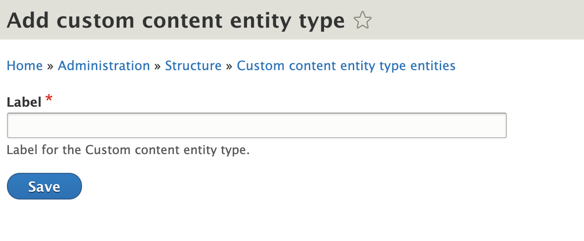 Custom entity type bundle initial add page