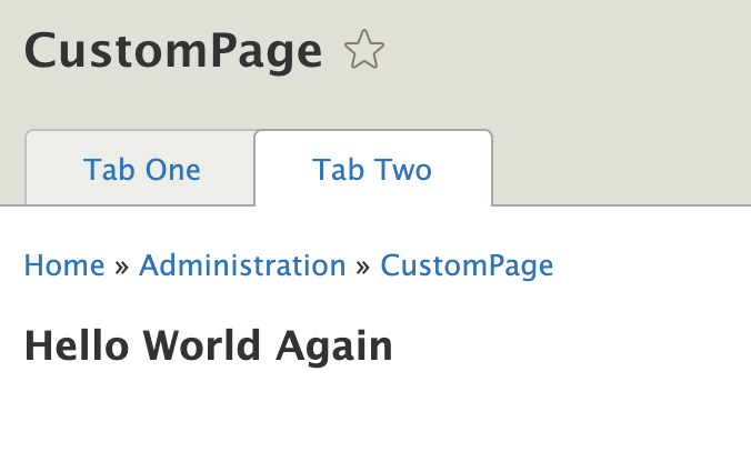 Menu link task tab two