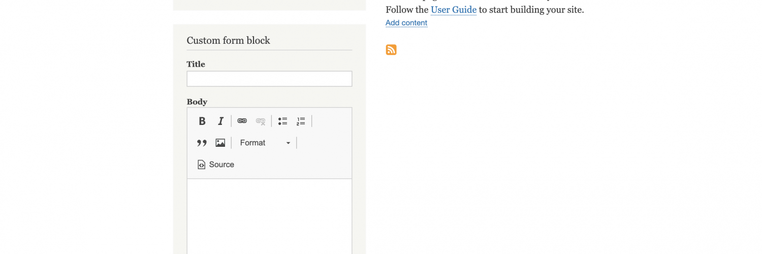 Custom form in a custom sidebar block on homepage