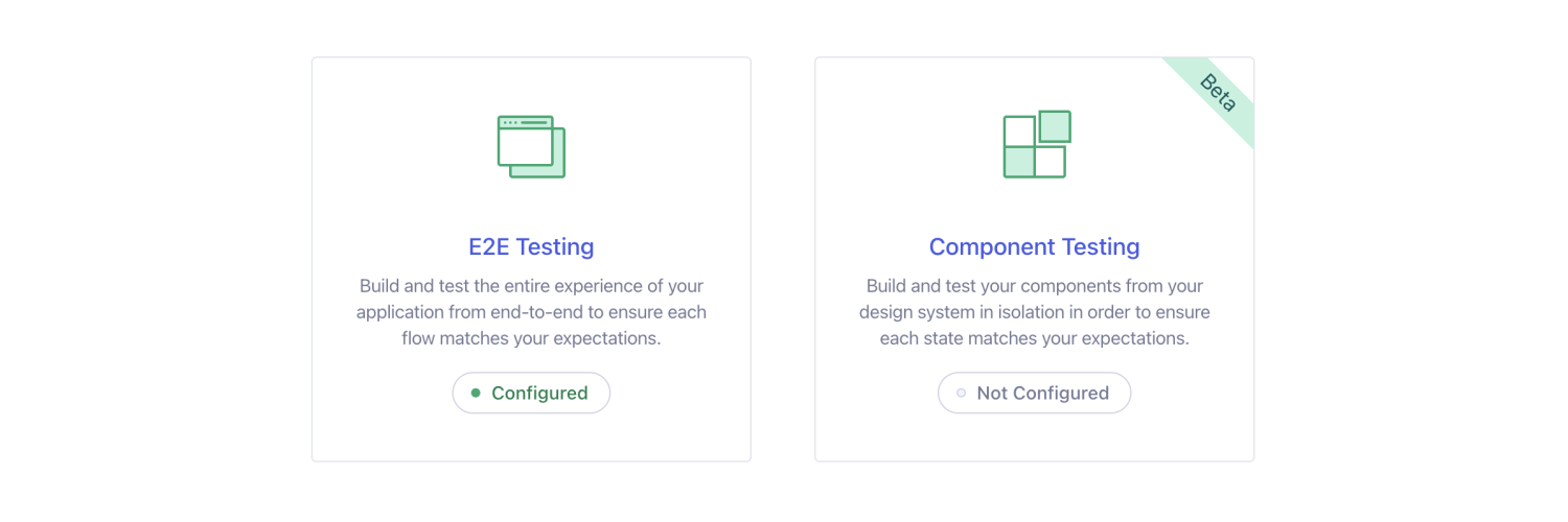 Cypress application open on initial screen