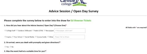 Carlisle college survey