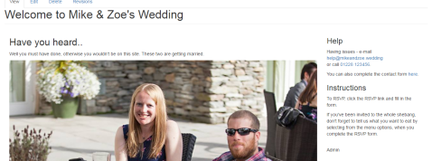 Mike and Zoe wedding rsvp site