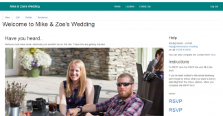 Mike and Zoe wedding rsvp site