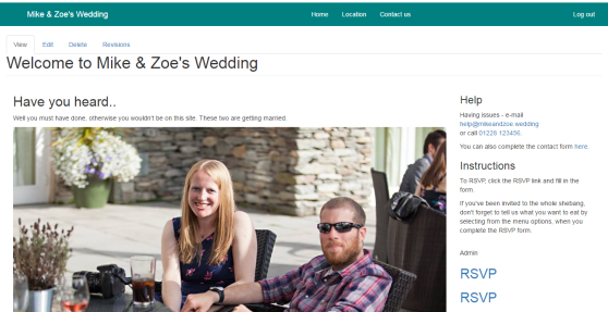 Mike and Zoe wedding rsvp site